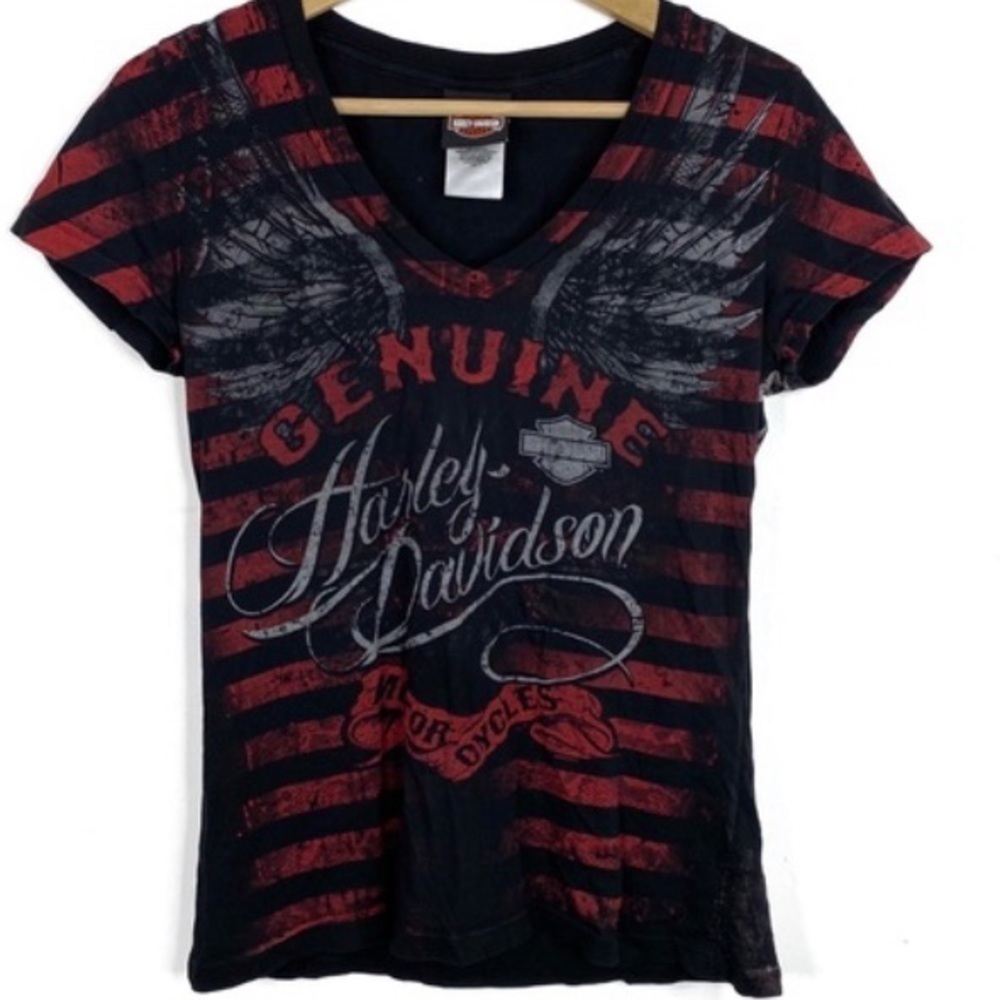 Harley Davidson Short Sleeve V Neck Graphic Tee